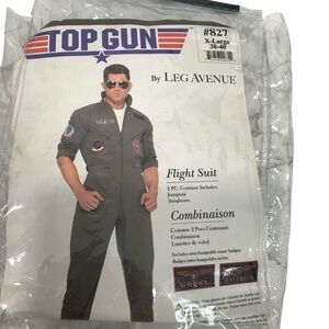 Top Gun Flight Suit Adult Costume Maverick Goose Leg Avenue Halloween Size XL